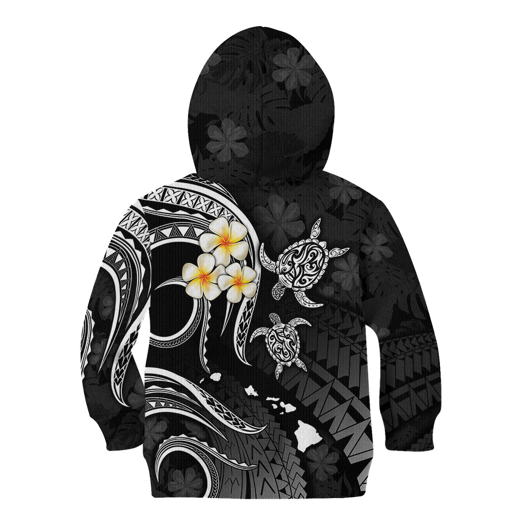 Personalised Oahu Hawaii Kid Hoodie Polynesian Tattoo and Pacific Plumeria White Vibe LT9 - Polynesian Pride