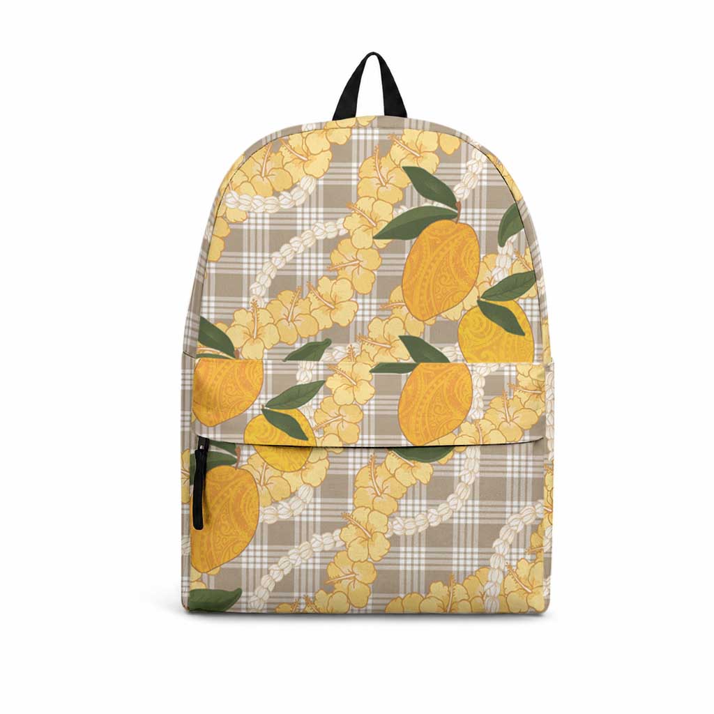 Maku'e Hawaiian Mango Palaka Backpack Aloha Hibiscus Pikake Lei LT9 Brown - Polynesian Pride