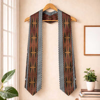 Malo e Lelei Tonga Graduation Stole Tongan Ngatu Tapa Cloth LT14 One Size Orange - Polynesian Pride