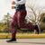 Maroon Aloha Hawaii Jogger Pants Hawaiian Kakau Ohia Lehua Lei - Polynesian Pride