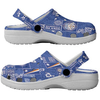 Marshall Islands Merry Christmas Clogs Shoes Pacific Patchwork Xmas Vibes - Polynesian Pride
