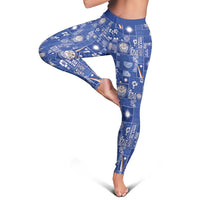 Marshall Islands Merry Christmas Leggings Pacific Patchwork Xmas Vibes - Polynesian Pride