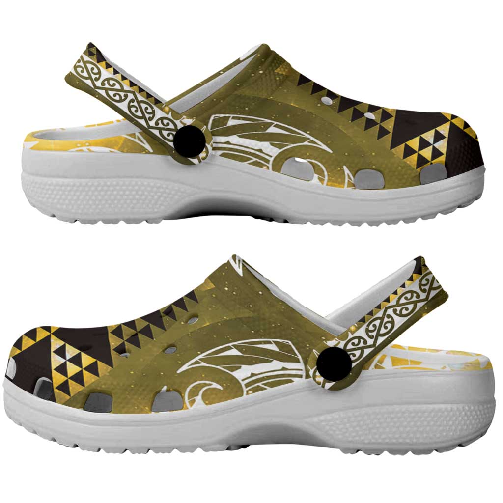Matariki New Zealand Clogs Shoes NZ Niho Taniwha Maori New Year Yellow Galaxy
