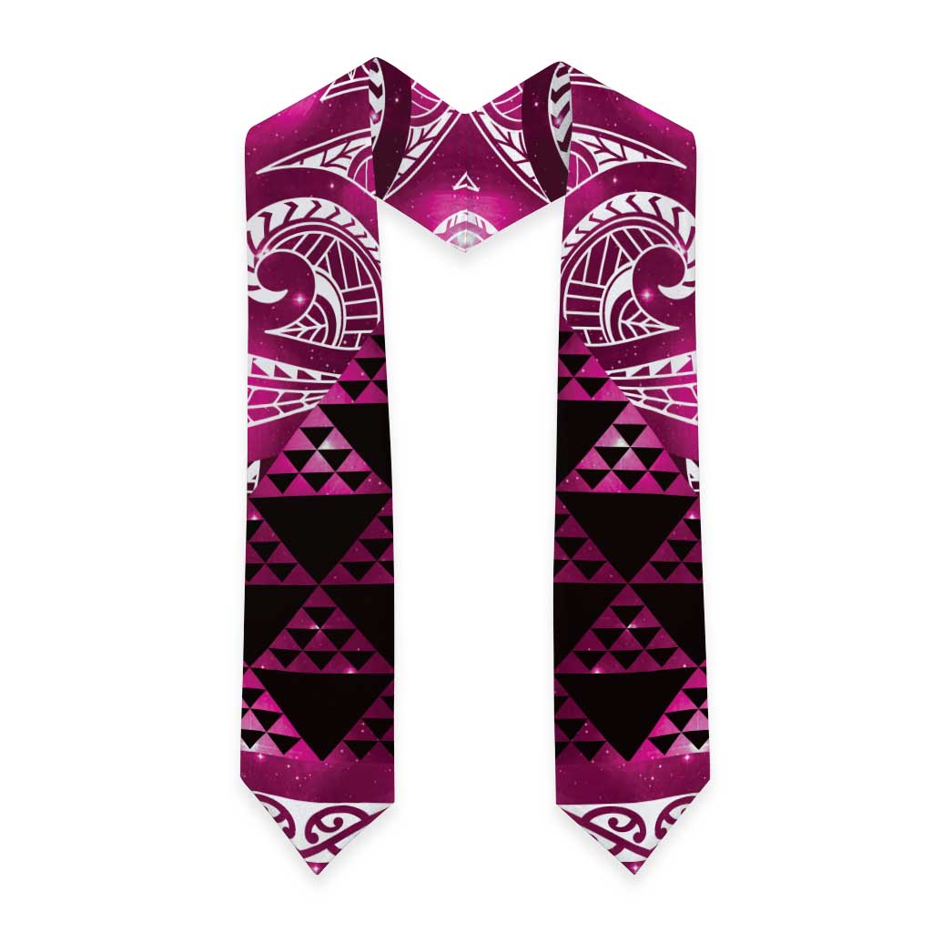 Matariki New Zealand Graduation Stole NZ Niho Taniwha Maori New Year Pink Galaxy