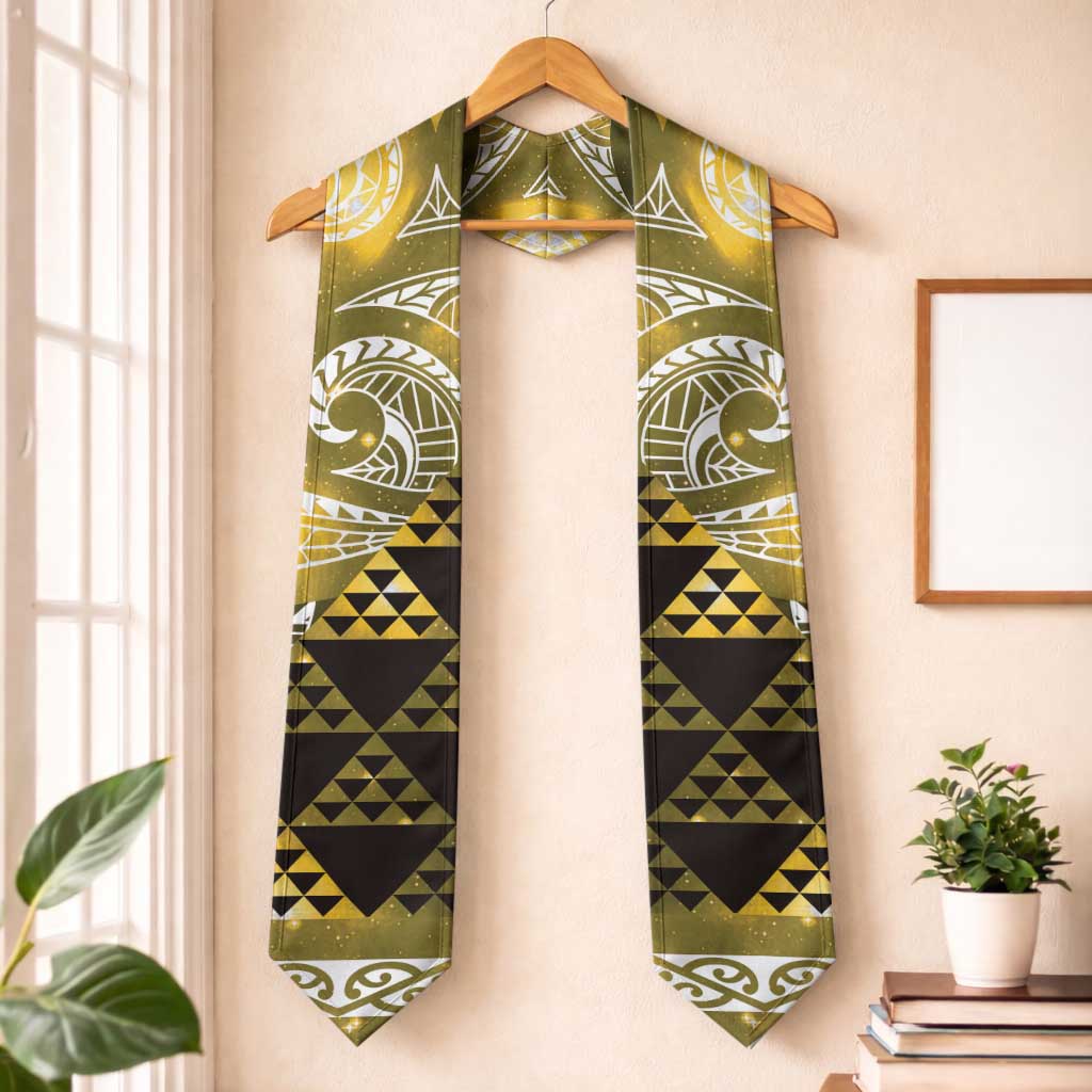 Matariki New Zealand Graduation Stole NZ Niho Taniwha Maori New Year Yellow Galaxy