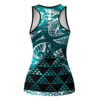 Matariki New Zealand Hollow Tank Top NZ Niho Taniwha Maori New Year Cyan Galaxy LT14 - Polynesian Pride