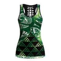 Matariki New Zealand Hollow Tank Top NZ Niho Taniwha Maori New Year Green Galaxy LT14 Female Green - Polynesian Pride