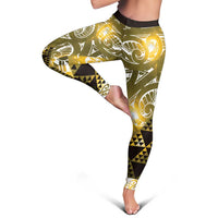 Matariki New Zealand Leggings NZ Niho Taniwha Maori New Year Yellow Galaxy