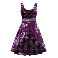 Matariki New Zealand Midi Dress NZ Niho Taniwha Maori New Year Purple Galaxy LT14 - Polynesian Pride