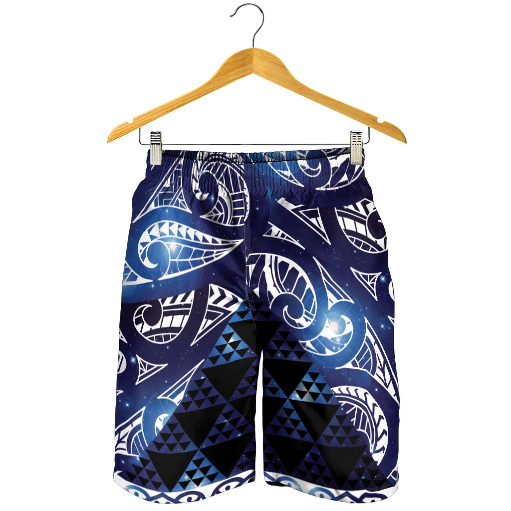 Matariki New Zealand Shorts for Men NZ Niho Taniwha Maori New Year Blue Galaxy