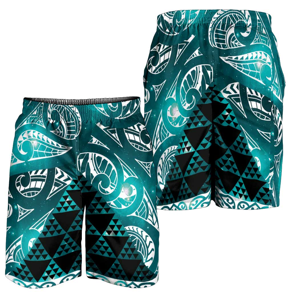 Matariki New Zealand Shorts for Men NZ Niho Taniwha Maori New Year Cyan Galaxy