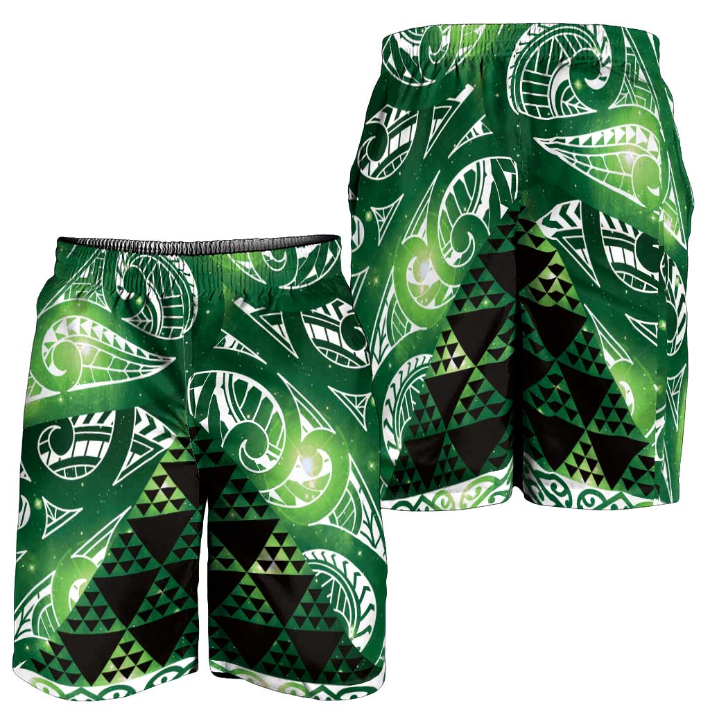 Matariki New Zealand Shorts for Men NZ Niho Taniwha Maori New Year Green Galaxy