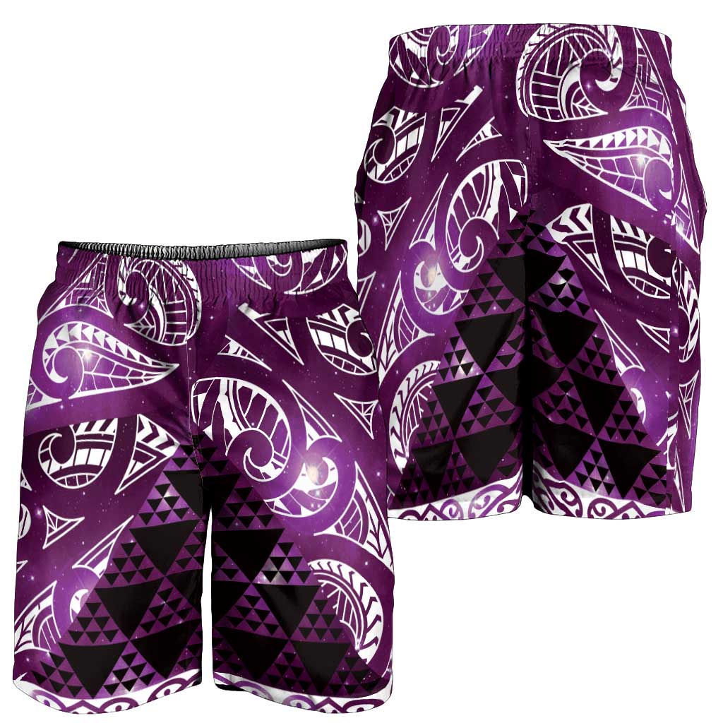 Matariki New Zealand Shorts for Men NZ Niho Taniwha Maori New Year Purple Galaxy LT14 - Polynesian Pride