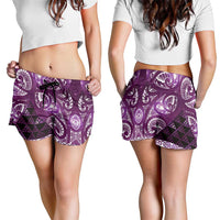 Matariki New Zealand Shorts for Women NZ Niho Taniwha Maori New Year Purple Galaxy LT14 - Polynesian Pride