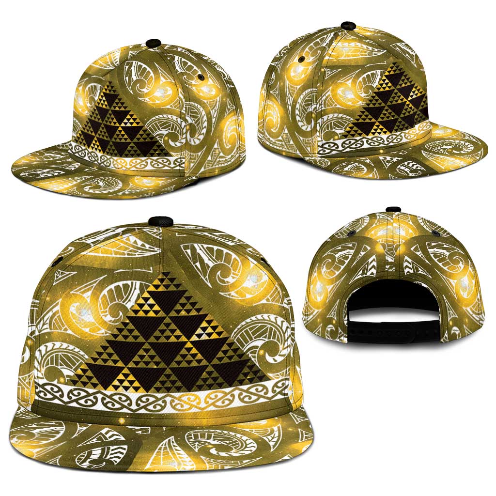Matariki New Zealand Snapback Cap NZ Niho Taniwha Maori New Year Yellow Galaxy LT14 - Polynesian Pride