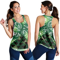 Matariki New Zealand Women Racerback Tank NZ Niho Taniwha Maori New Year Green Galaxy LT14 - Polynesian Pride