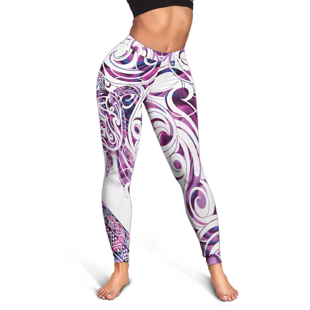 Mawhero Paua Shell Kowhaiwhai Taniko Leggings Turtle Tattoo Maori Tribal Style