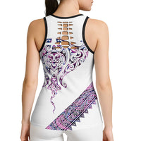 Mawhero Paua Shell Kowhaiwhai Taniko Personalised Hollow Tank Top Manta Ray Shark-Turtle Maori Tribal Style LT9 - Polynesian Pride