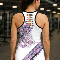 Mawhero Paua Shell Kowhaiwhai Taniko Personalised Hollow Tank Top Taniwha Maori Tribal Style LT9 - Polynesian Pride