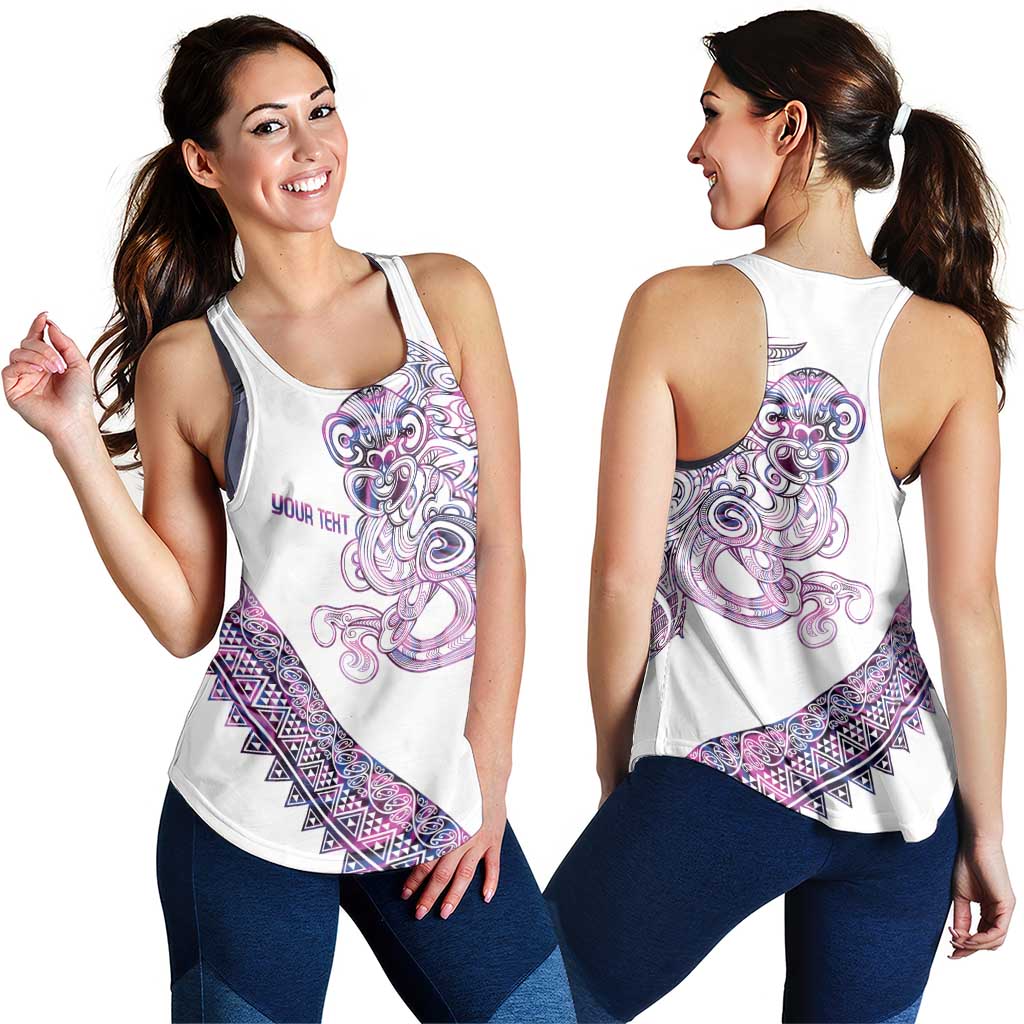 Mawhero Paua Shell Kowhaiwhai Taniko Personalised Women Racerback Tank Taniwha Maori Tribal Style LT9 - Polynesian Pride