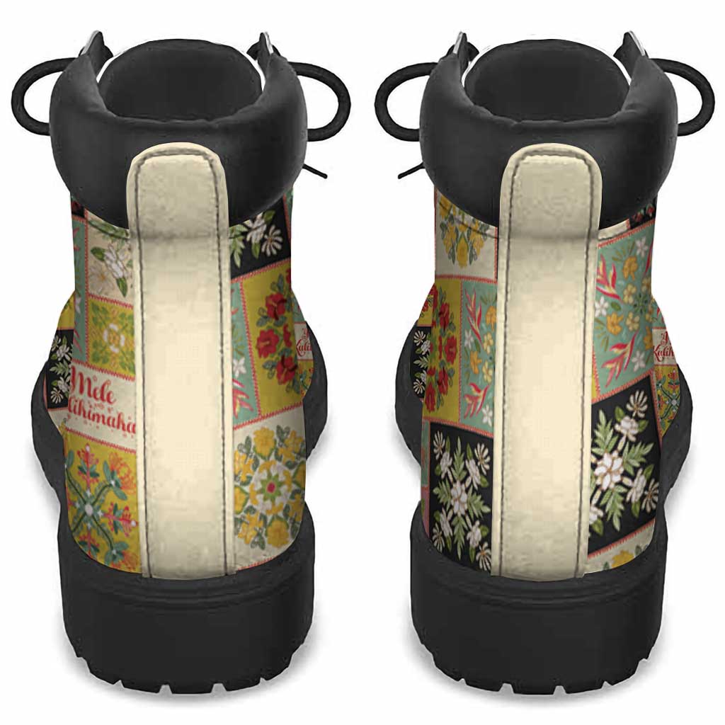 Mele Kalikimaka Hawaii Christmas All Season Boots Melemele Mama Seamless Floral Motif LT9 - Polynesian Pride