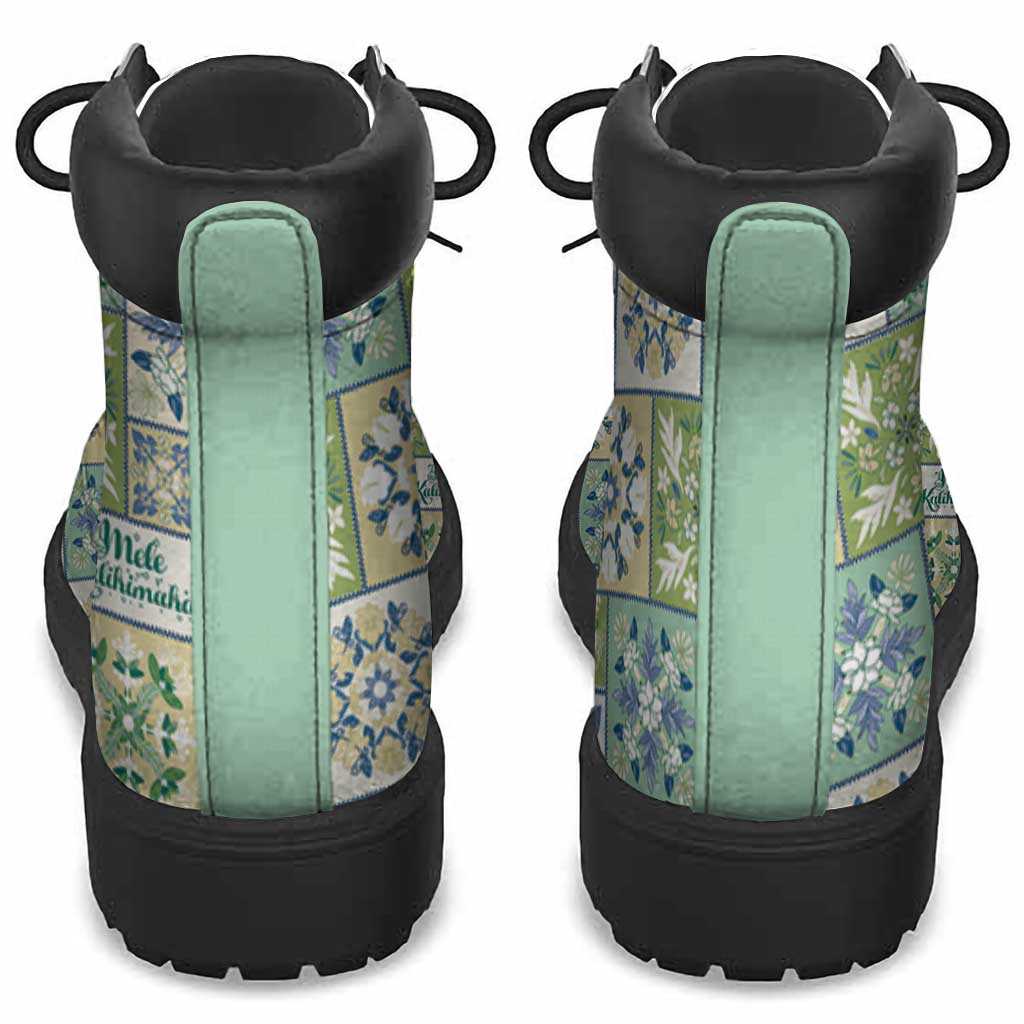 Mele Kalikimaka Hawaii Christmas All Season Boots Omaomao Seamless Floral Motif LT9 - Polynesian Pride