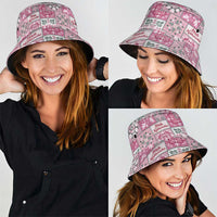 Mele Kalikimaka Hawaii Christmas Bucket Hat Akala Seamless Floral Motif - Polynesian Pride