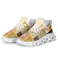 Mele Kalikimaka Hawaii Christmas Clunky Sneakers Melemele Mama Seamless Floral Motif LT9 - Polynesian Pride