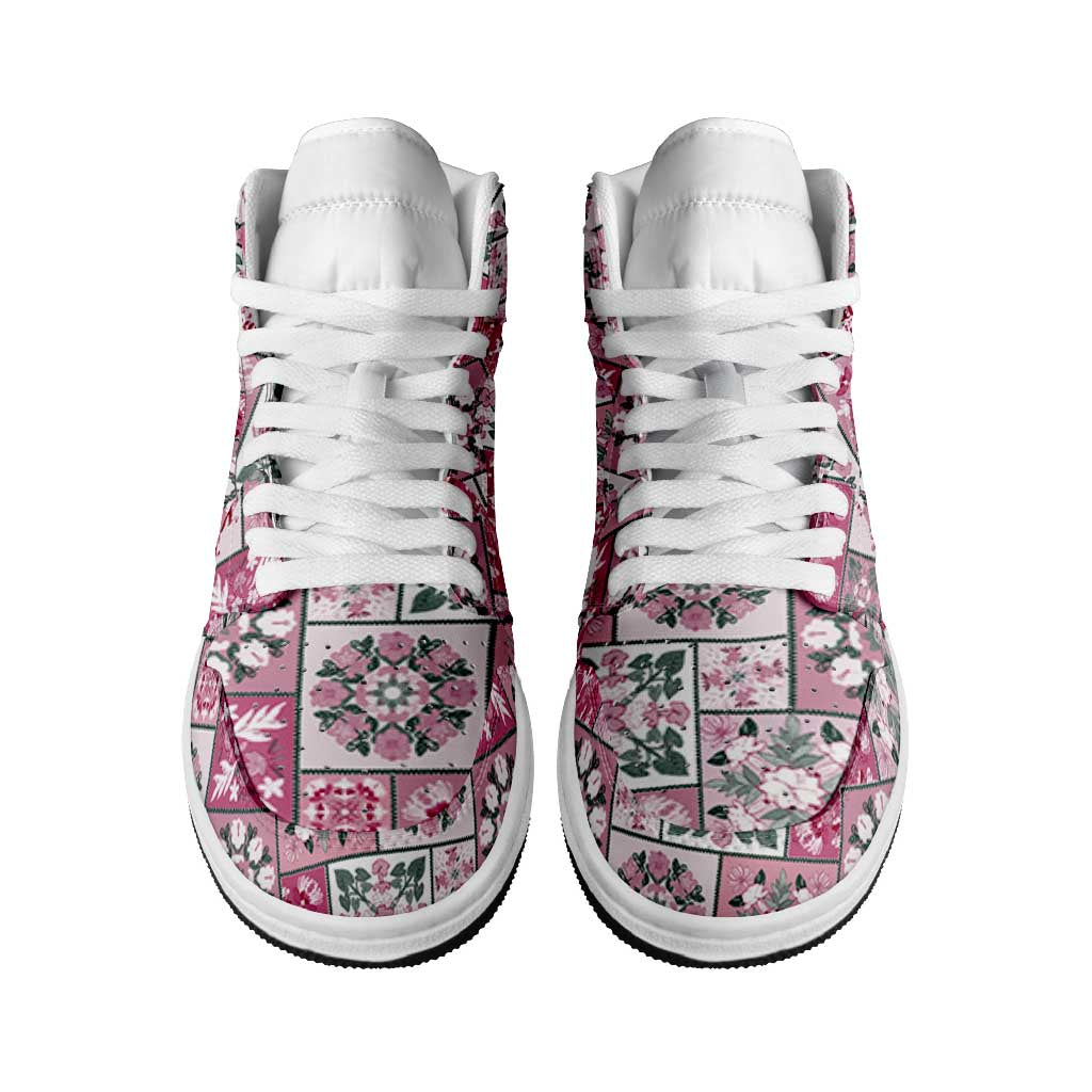 Mele Kalikimaka Hawaii Christmas High Sneakers AJ1 Akala Seamless Floral Motif LT9