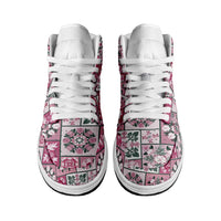 Mele Kalikimaka Hawaii Christmas High Sneakers AJ1 Akala Seamless Floral Motif LT9