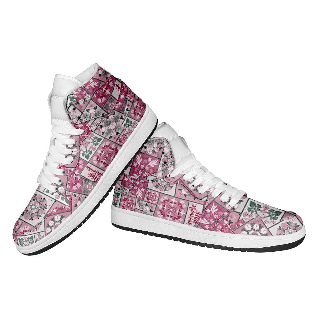 Mele Kalikimaka Hawaii Christmas High Sneakers AJ1 Akala Seamless Floral Motif LT9