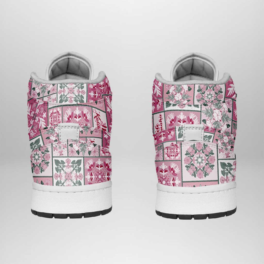Mele Kalikimaka Hawaii Christmas High Sneakers AJ1 Akala Seamless Floral Motif LT9