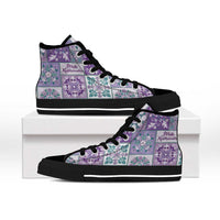 Mele Kalikimaka Hawaii Christmas High Top Shoes Poni Seamless Floral Motif LT9 - Polynesian Pride