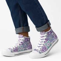 Mele Kalikimaka Hawaii Christmas High Top Shoes Poni Seamless Floral Motif LT9 - Polynesian Pride