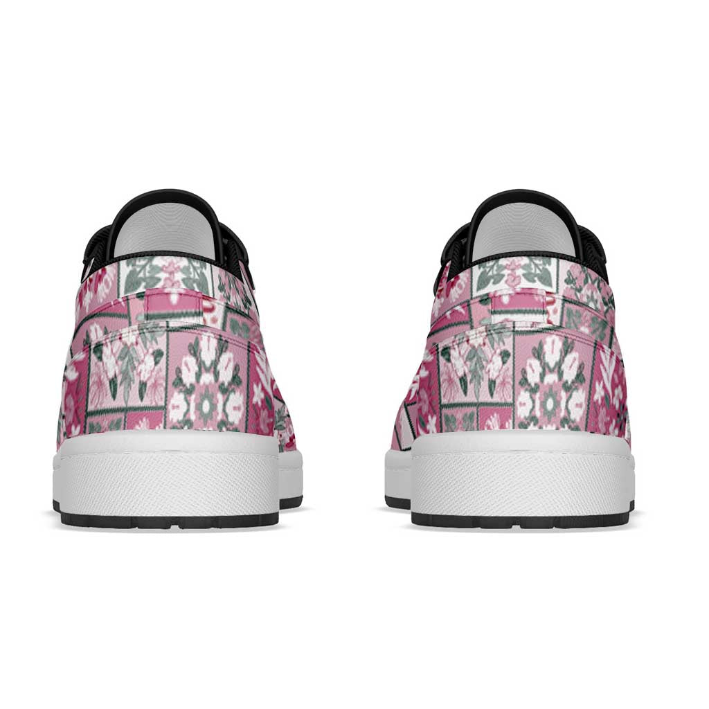 Mele Kalikimaka Hawaii Christmas Low Sneakers Akala Seamless Floral Motif LT9