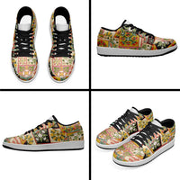 Mele Kalikimaka Hawaii Christmas Low Sneakers Melemele Mama Seamless Floral Motif LT9