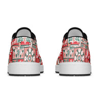 Mele Kalikimaka Hawaii Christmas Low Sneakers Ulaula Seamless Floral Motif LT9