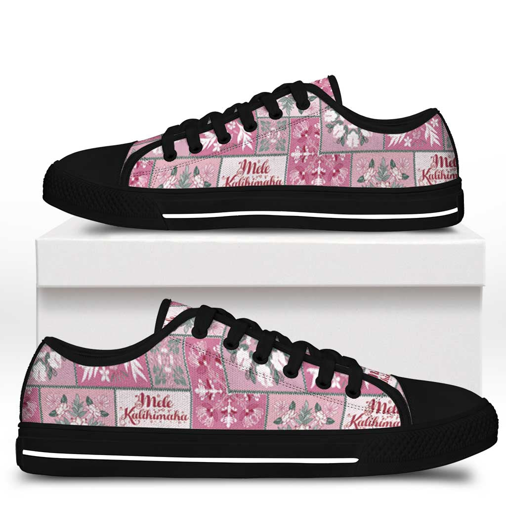 Mele Kalikimaka Hawaii Christmas Low Top Shoes Akala Seamless Floral Motif - Polynesian Pride