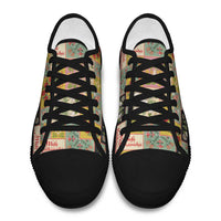 Mele Kalikimaka Hawaii Christmas Low Top Shoes Melemele Mama Seamless Floral Motif LT9 - Polynesian Pride