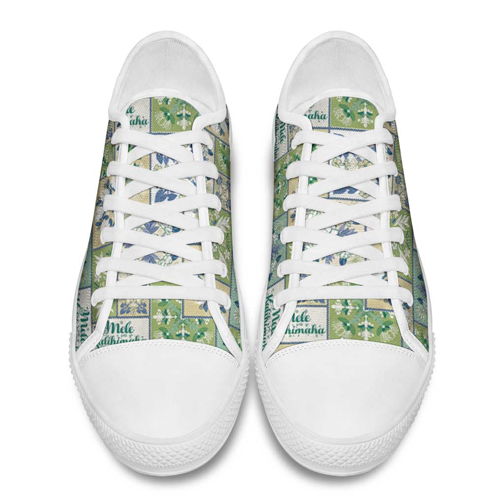 Mele Kalikimaka Hawaii Christmas Low Top Shoes Omaomao Seamless Floral Motif LT9 - Polynesian Pride