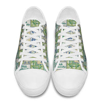 Mele Kalikimaka Hawaii Christmas Low Top Shoes Omaomao Seamless Floral Motif LT9 - Polynesian Pride