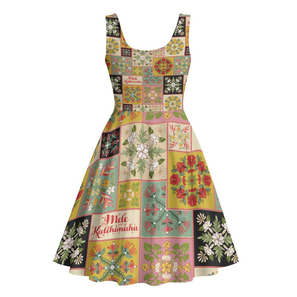 Mele Kalikimaka Hawaii Christmas Midi Dress Melemele Mama Seamless Floral Motif LT9 - Polynesian Pride