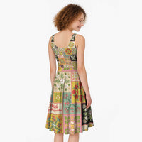 Mele Kalikimaka Hawaii Christmas Midi Dress Melemele Mama Seamless Floral Motif LT9 - Polynesian Pride