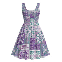 Mele Kalikimaka Hawaii Christmas Midi Dress Poni Seamless Floral Motif LT9 - Polynesian Pride