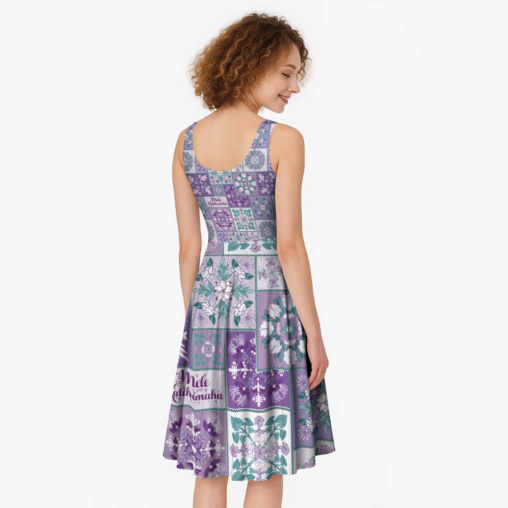 Mele Kalikimaka Hawaii Christmas Midi Dress Poni Seamless Floral Motif LT9 - Polynesian Pride