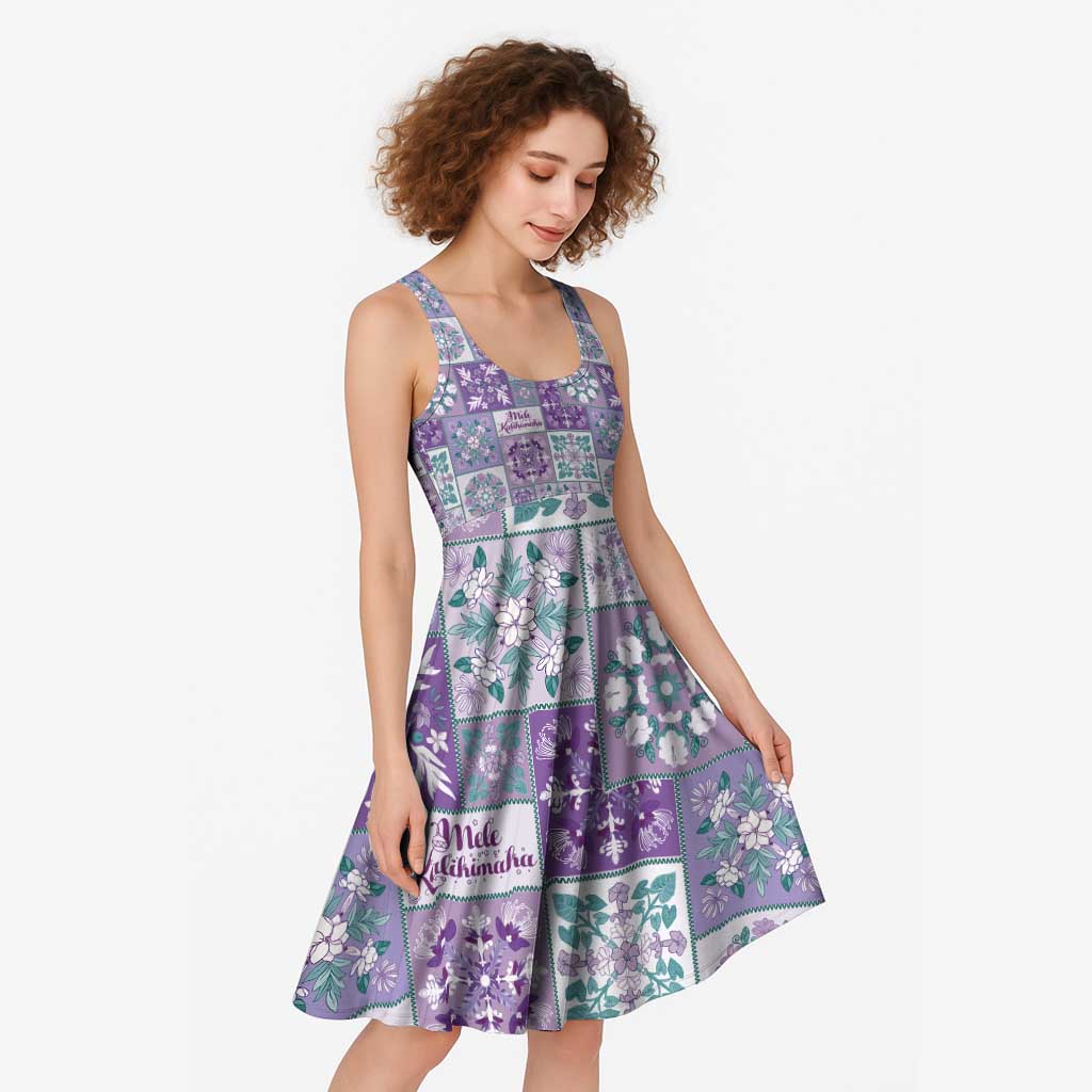 Mele Kalikimaka Hawaii Christmas Midi Dress Poni Seamless Floral Motif LT9 - Polynesian Pride