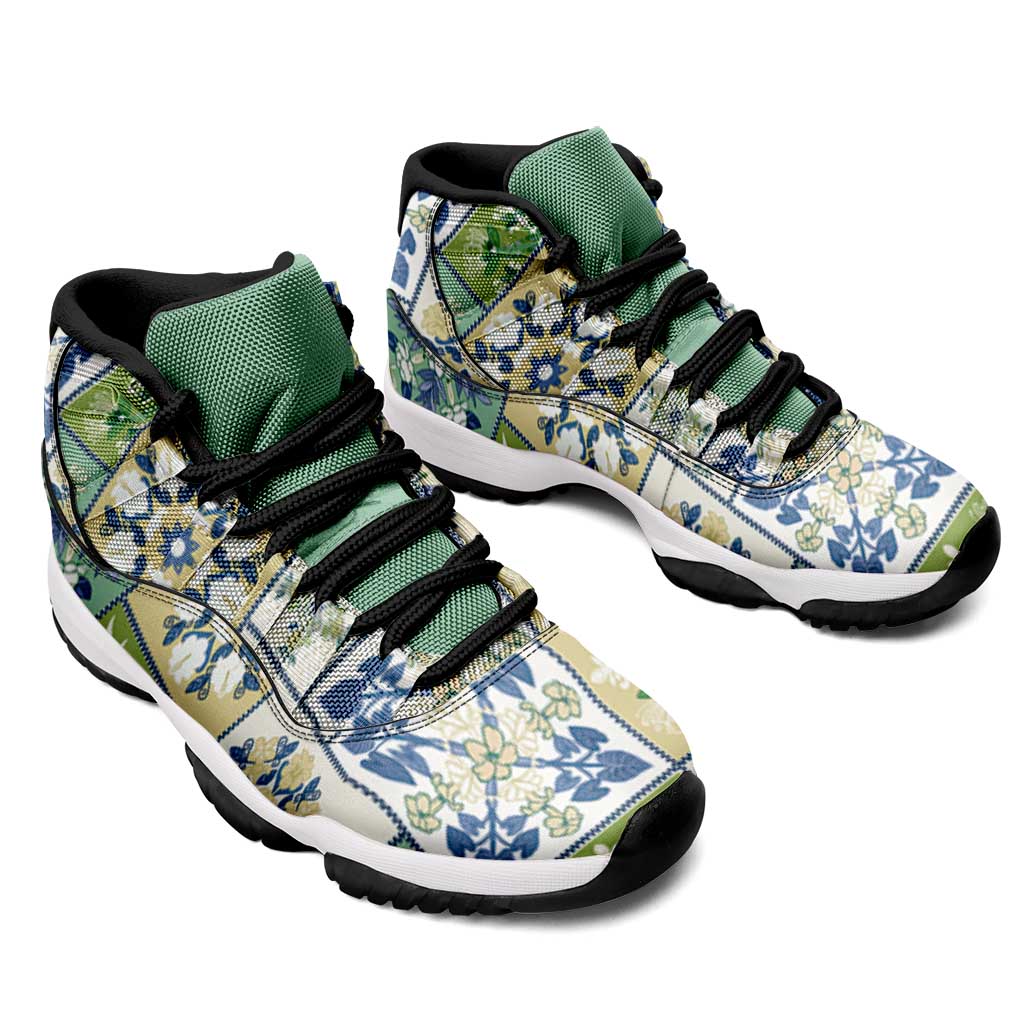 Mele Kalikimaka Hawaii Christmas Sneakers J11 Omaomao Seamless Floral Motif LT9 - Polynesian Pride