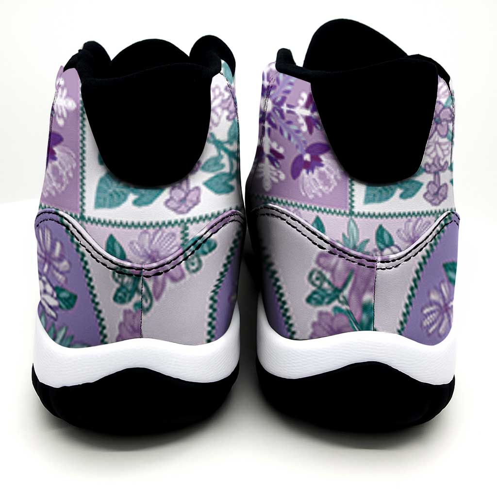 Mele Kalikimaka Hawaii Christmas Sneakers J11 Poni Seamless Floral Motif - Polynesian Pride