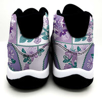 Mele Kalikimaka Hawaii Christmas Sneakers J11 Poni Seamless Floral Motif - Polynesian Pride