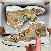 Mele Kalikimaka Hawaii Christmas Sneakers J13 Melemele Mama Seamless Floral Motif LT9 Beige - Polynesian Pride